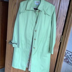 Talbots Petites, lime green, raincoat. 8P